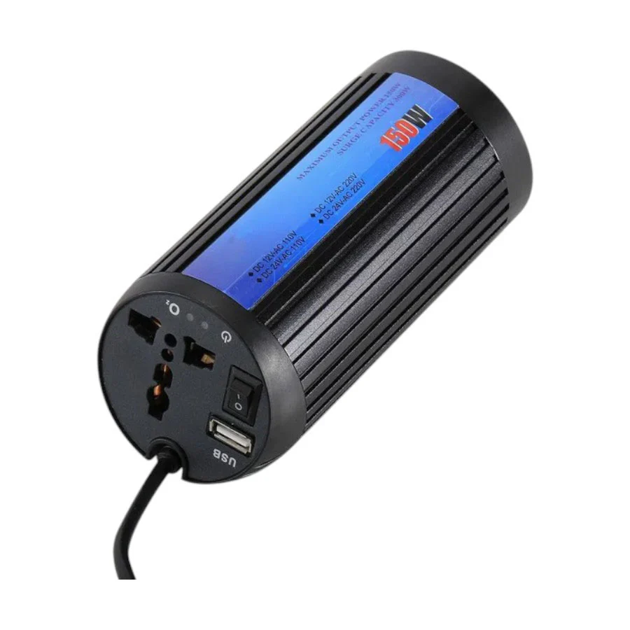 150W Cup-Shaped Car Power Inverter with Universal Socket and USB Port​