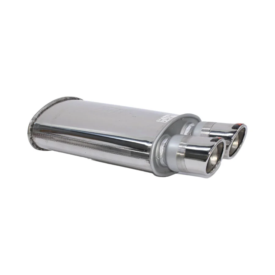 1X Racing Kyalami 35mm Stainless Steel Backbox with Twin Oval Pipe