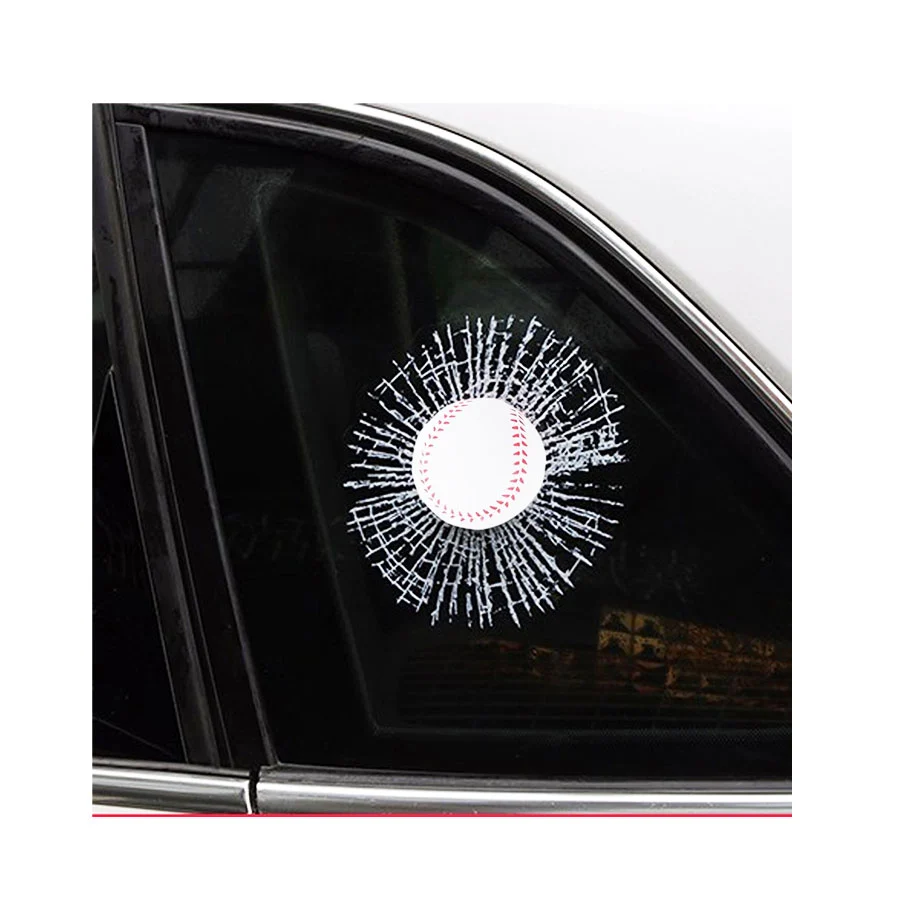 3D Simulation Baseball Window Crack Sticker Set
