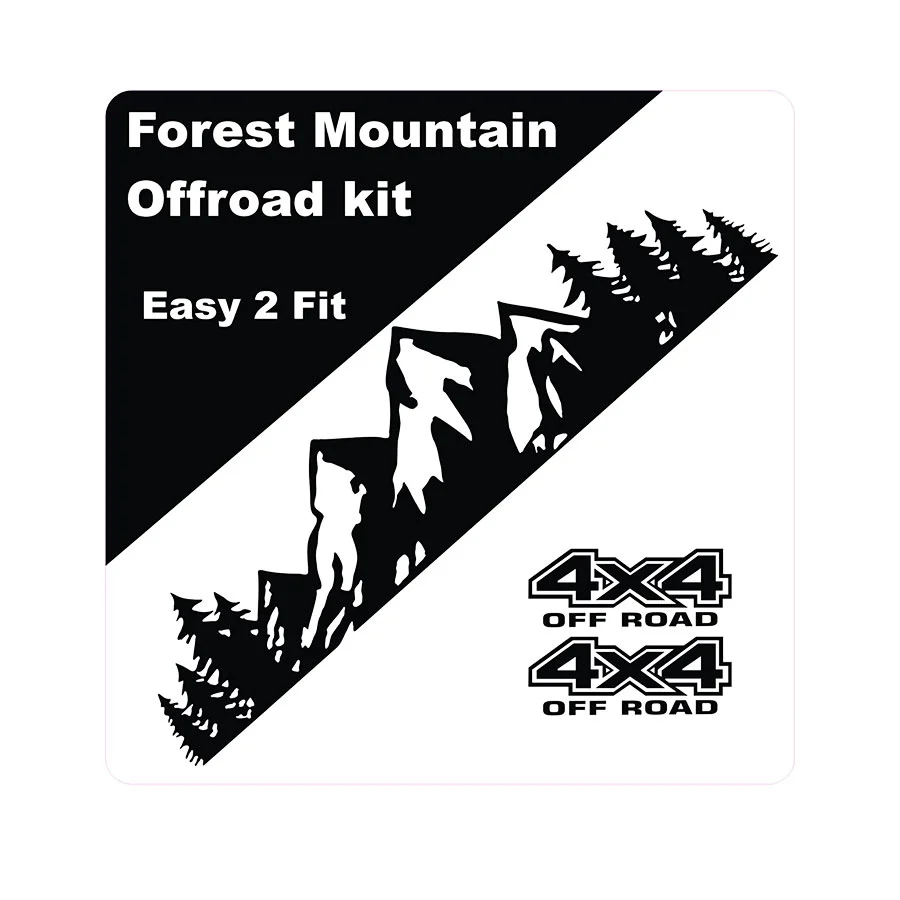 4×4 Off Road Forest Mountain Design Door Vinyl Stripe Sticker Kit