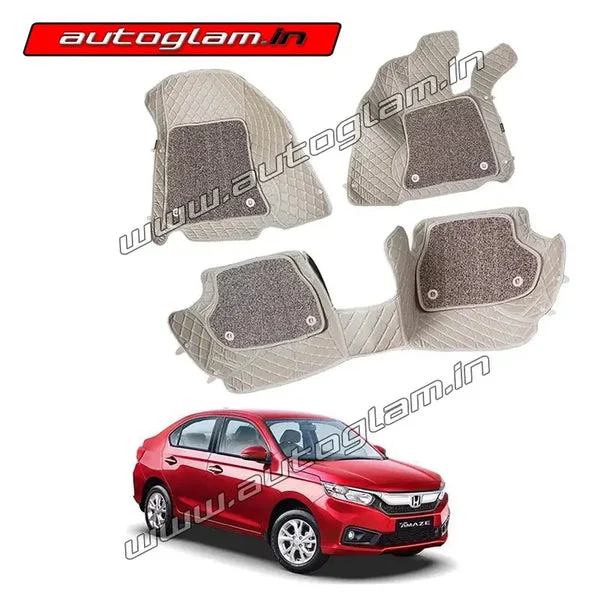 7D Car Mats Compatible with Honda Amaze 2018+, Color - Beige | AGHA7D18