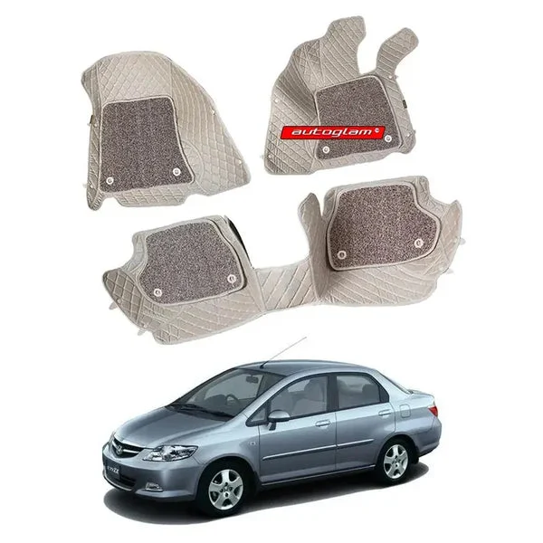 7D Car Mats Compatible with Honda City ZX 2006, Color - Beige, | AGHC7DZX2