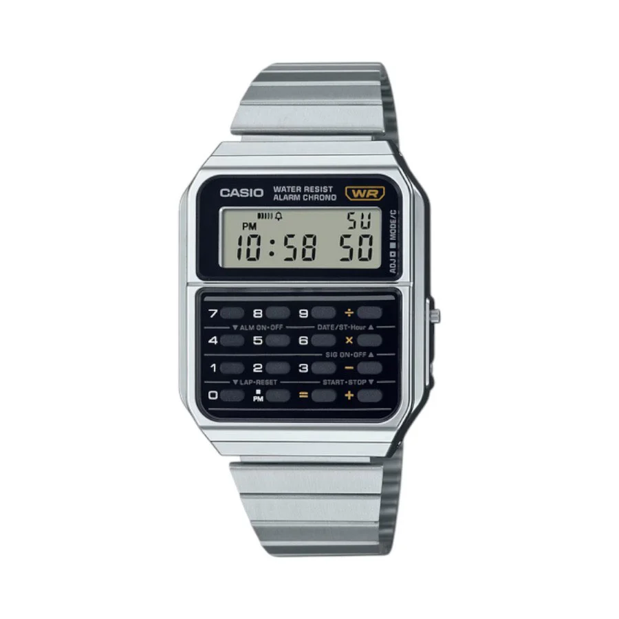 Casio CA-500WE-1ADF Retro Silver Watch with Calculator