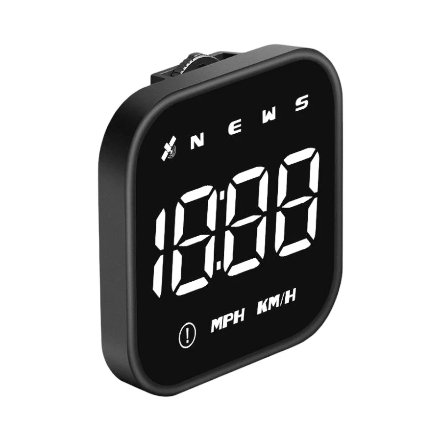 G4S White GPS Head-Up Display – Compact Digital Speedometer with Compass & Safety Alerts