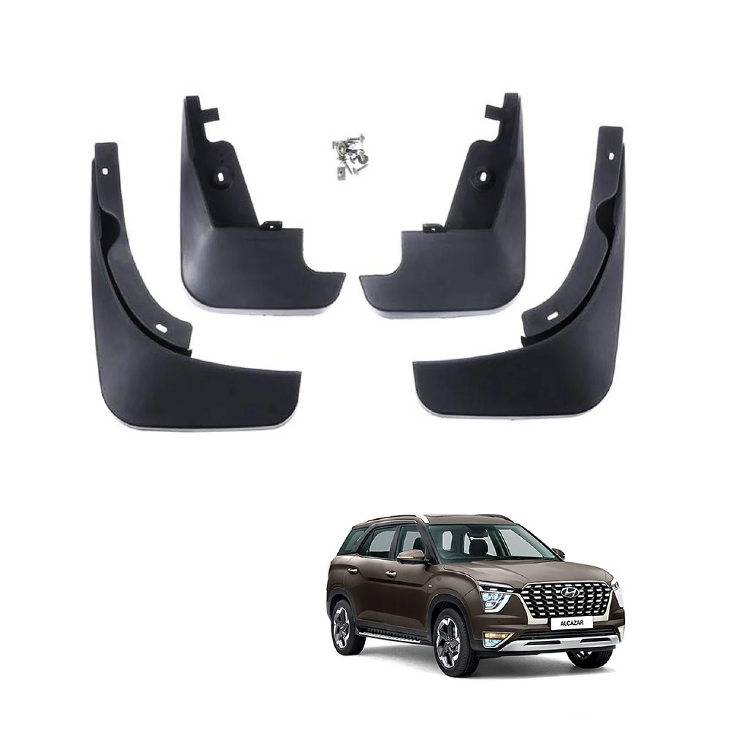 Hyundai Alcazar Techo Best Quality O.E Type Mudflap (Set Of 4Pcs.)