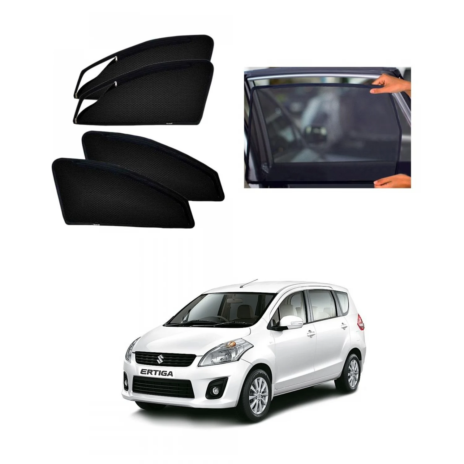Maruti Suzuki Ertiga 2012 - 2017 Zipper Magnetic Window Sun Shades Set Of 6