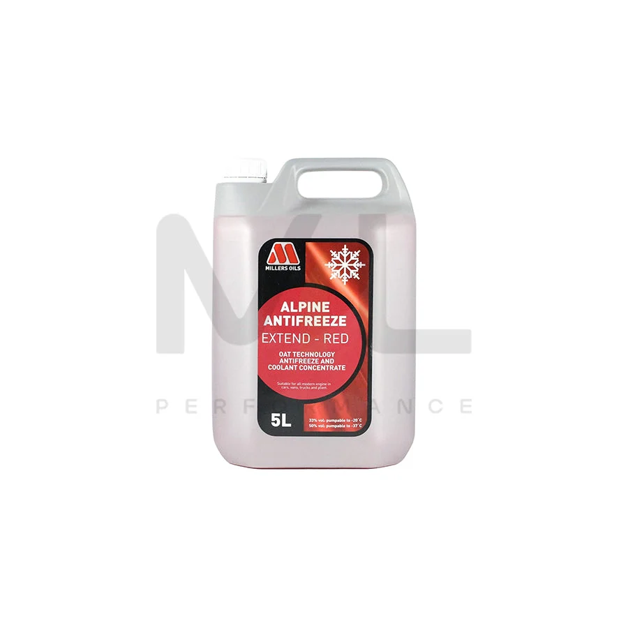 Millers Oils 5668GYA Alpine Antifreeze/ Coolant Extend Red Concentrate 5l