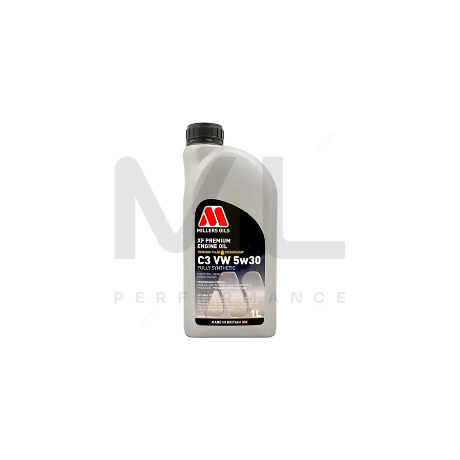 Millers Oils 5862JE XF Premium C3 VW 5W-30 Fully Synthetic Engine Oil 1l