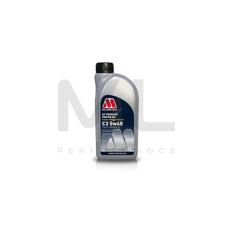 Millers Oils 7640JE XF Premium C3 5W40 Fully Synthetic Engine Oil 1l