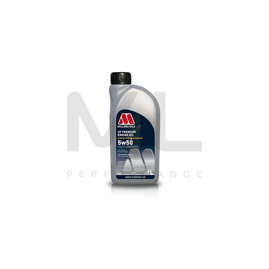 Millers Oils 7726JE XF Premium 5W-50 Fully Synthetic Engine Oil 1l