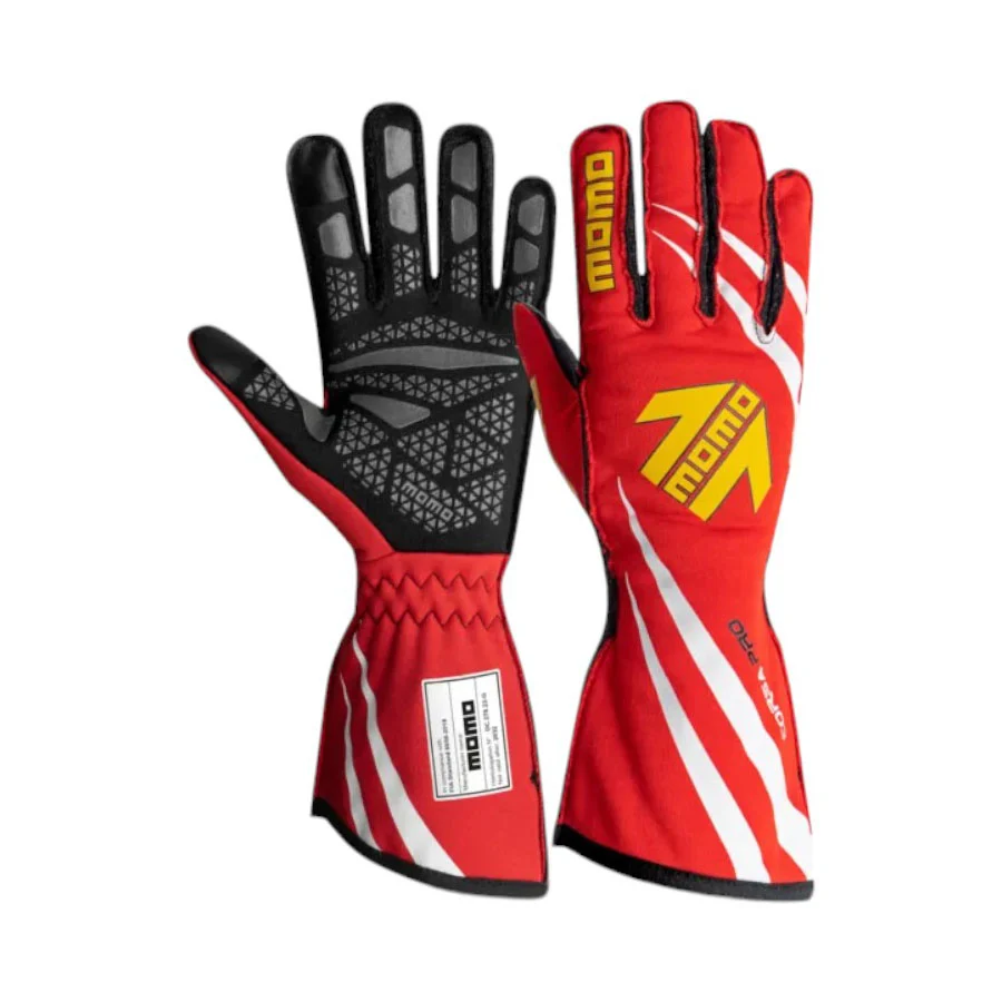 Momo Corsa Pro Black Racing Gloves – Red (Size 9)