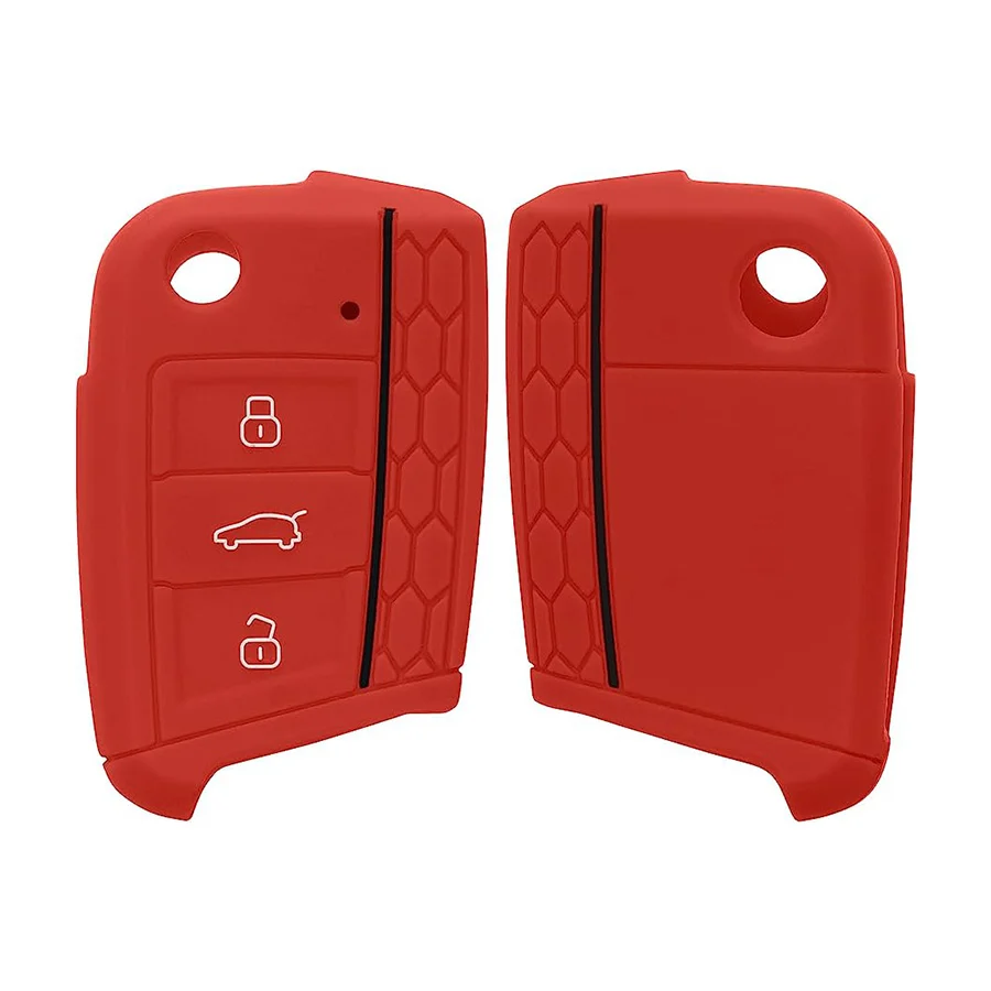Silicon Rubber Key Cover for Golf 7 Gti – Red with Red Stripe