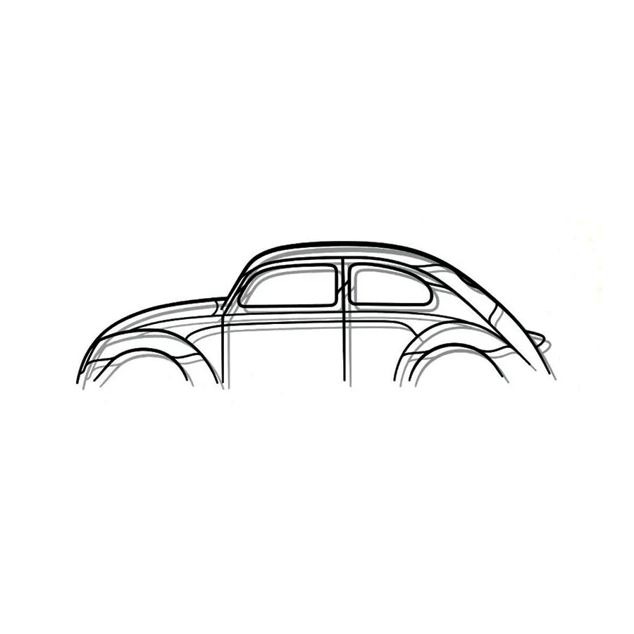 Steel Silhouette Wall Art – VW Beetle 1700X600X2MM