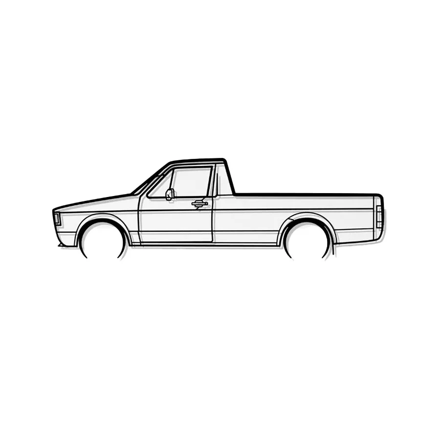 Steel Silhouette Wall Art – VW Caddy Mk2 1200X425X2MM