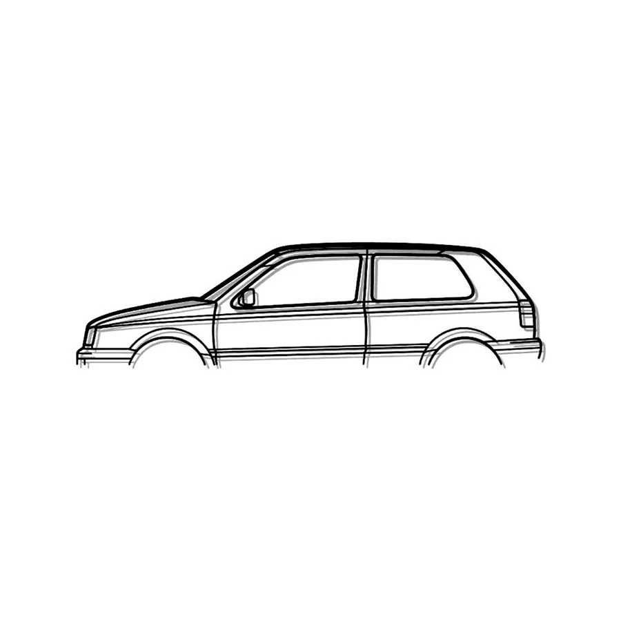 Steel Silhouette Wall Art – VW Golf Mk3 600X215X2MM