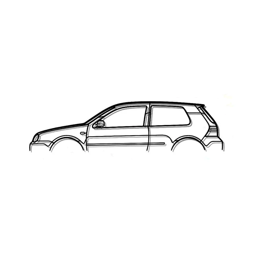 Steel Silhouette Wall Art – VW Golf Mk4 1200X425X2MM