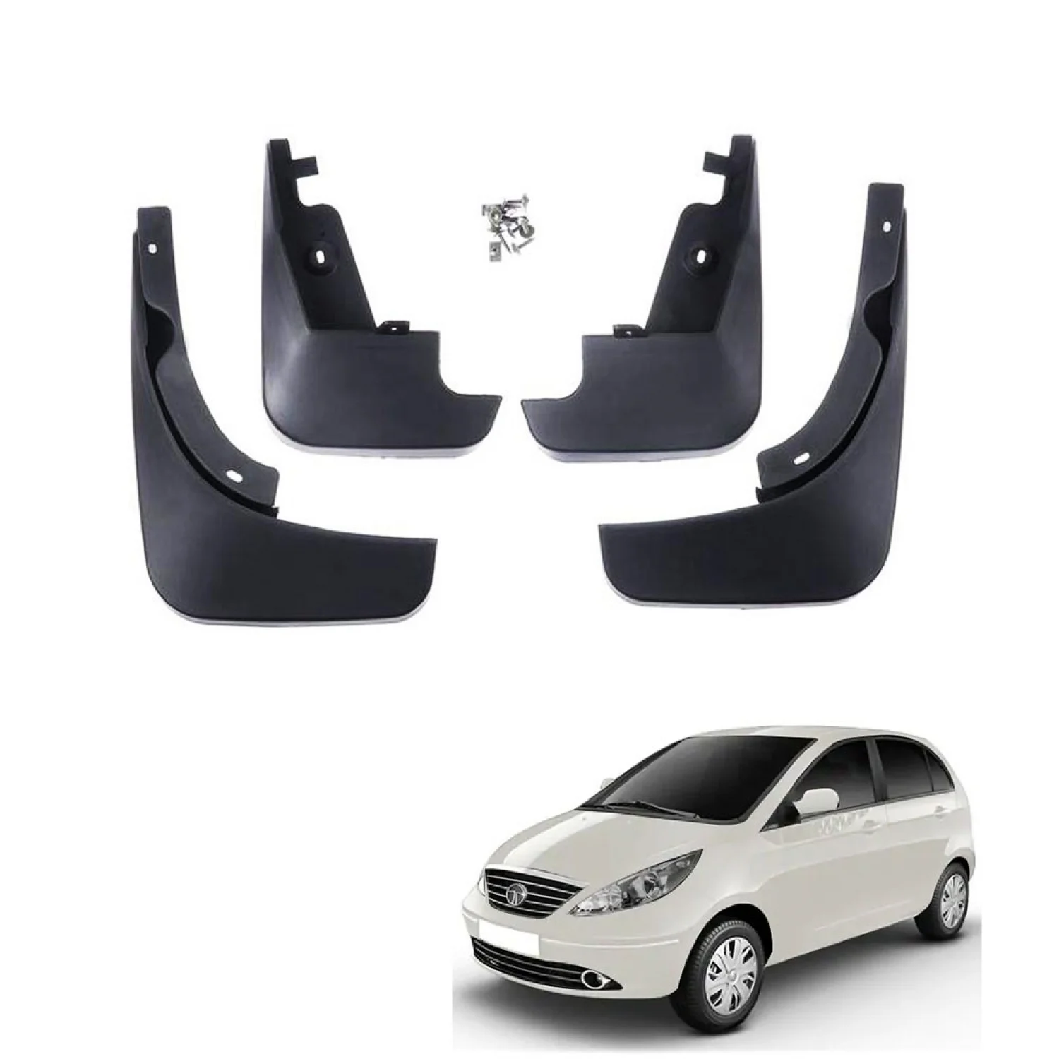 Tata Indica Vista 2008-15 Techo Best Quality O.E Type Mudflap (Set Of 4Pcs.)