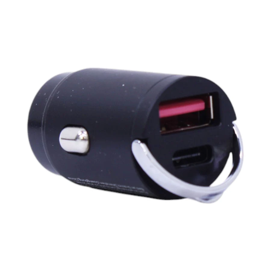 USB Mini Car Charger with USB-C and USB-A Ports 100w