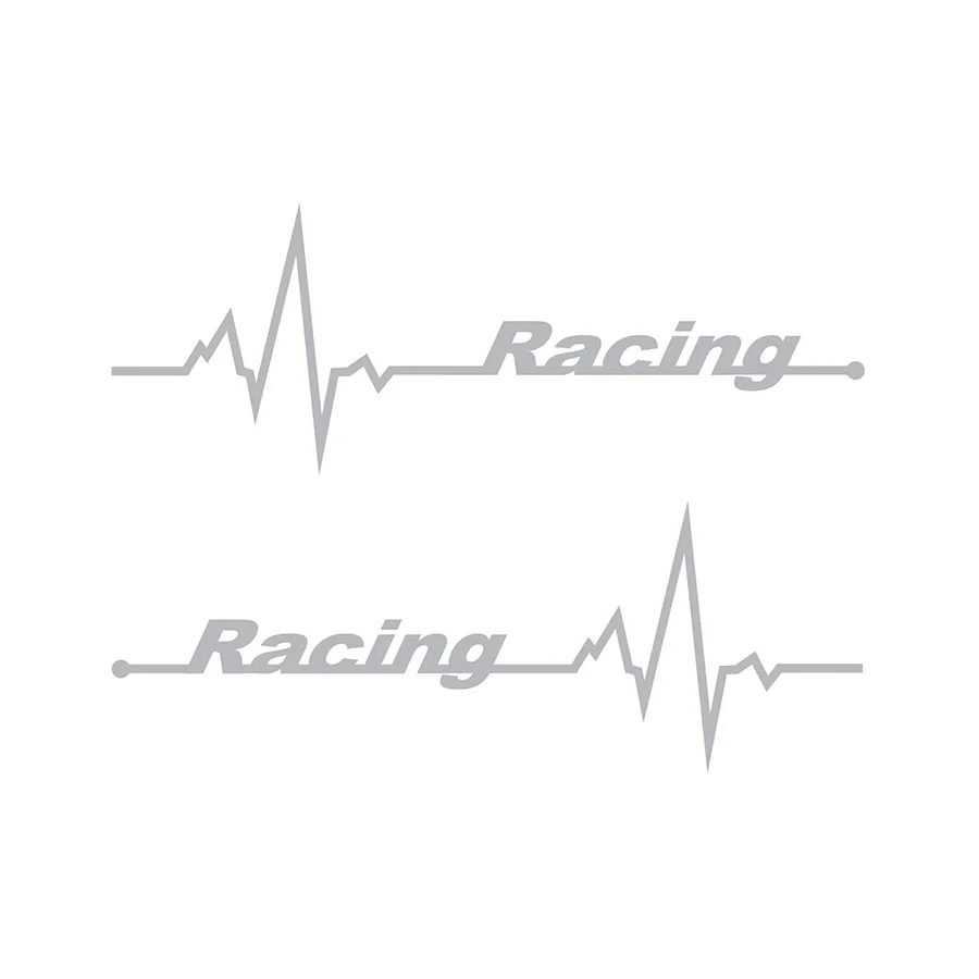 Vinyl Sticker with Racing Heartbeat Design (Grey)