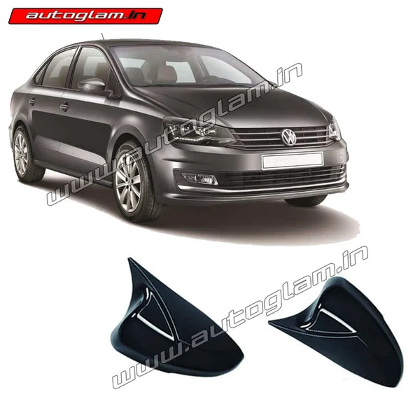 Volkswagen Vento Glossy Black Batman Style Side View Mirror Cover | AGVW974MC