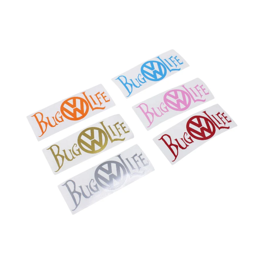 VW Bug Life Vinyl Sticker 13x4cm (Gold)