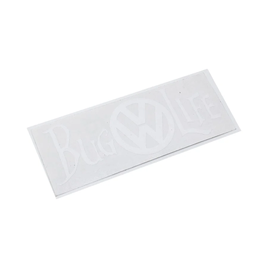 VW Bug Life White Vinyl Sticker – 12x5cm