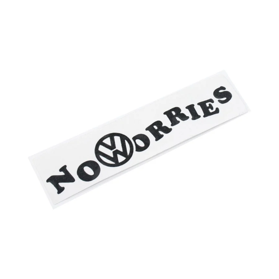 VW No Worries Black Vinyl Sticker – 12x3cm